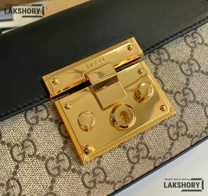Gucci 1:1 Mirror Replica GG Supreme Small Padlock Shoulder Bag 20CM/7.9IN Gucci Replica Padlock Bags Gucci 1:1 Mirror Replica GG Supreme Small Padlock Shoulder Bag 20CM/7.9IN Gucci Replica Padlock Bags