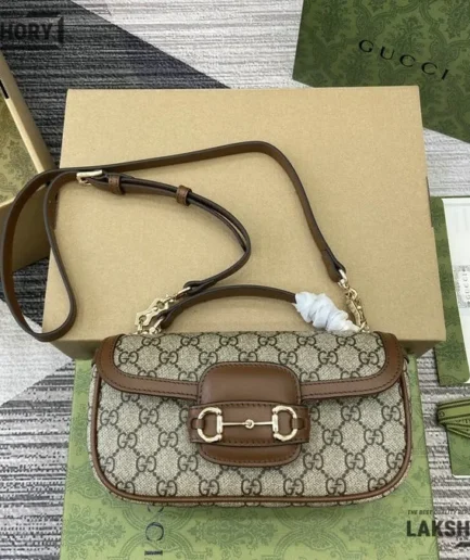 Gucci 1:1 Mirror Replica Horsebit 1955 Small Shoulder Bag 22.5CM/8.9IN Gucci Replica Horsebit Bags