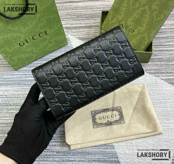 Gucci 1:1 Mirror Replica Guccissima GG Continental Wallet Black 19.5CM/7.7IN Gucci Replica Wallets Gucci 1:1 Mirror Replica Guccissima GG Continental Wallet Black 19.5CM/7.7IN Gucci Replica Wallets