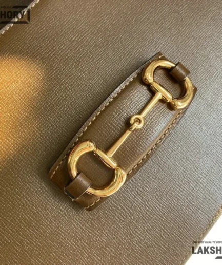 Gucci 1:1 Mirror Replica Medium Horsebit 1955 Shoulder Bag Brown 25CM/9.8IN Gucci Replica Horsebit Bags
