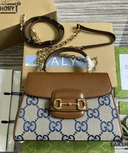 Gucci 1:1 Mirror Replica Horsebit 1955 Medium Top Handle Bag Brown 29CM/11.4IN Gucci Replica Horsebit Bags