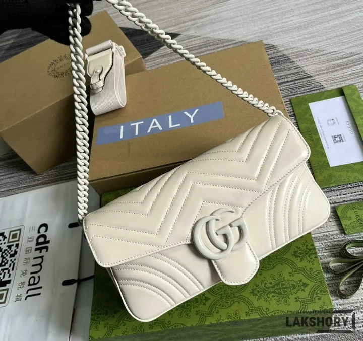 Gucci 1:1 Mirror Replica Matelasse GG Marmont 2.0 Monochrome Bag 26.5CM/10.4IN Gucci Replica Marmont Bags Gucci 1:1 Mirror Replica Matelasse GG Marmont 2.0 Monochrome Bag 26.5CM/10.4IN Gucci Replica Marmont Bags