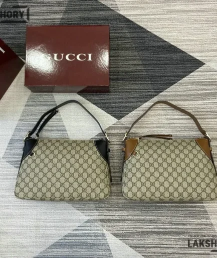 Gucci 1:1 Mirror Replica GG Supreme Medium Emblem Bag 31.5CM/12.4IN Gucci Replica Ophidia Bags