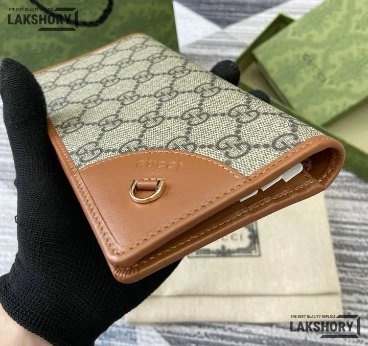 Gucci 1:1 Mirror Replica GG Emblem Continental Wallet Beige Black 11CM/4.3IN Gucci Replica Wallets Gucci 1:1 Mirror Replica GG Emblem Continental Wallet Beige Black 11CM/4.3IN Gucci Replica Wallets
