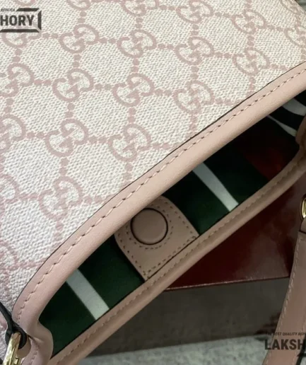 Gucci 1:1 Mirror Replica GG Emblem Small Bucket Bag Light Pink 20.5CM/8.1IN Gucci Replica Ophidia Bags