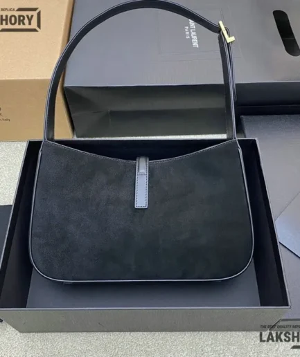 YSL 1:1 Mirror Replica Le 5 A 7 Calfskin Suede Hobo Bag 24.5CM/9.6IN Replica Hobo Bags