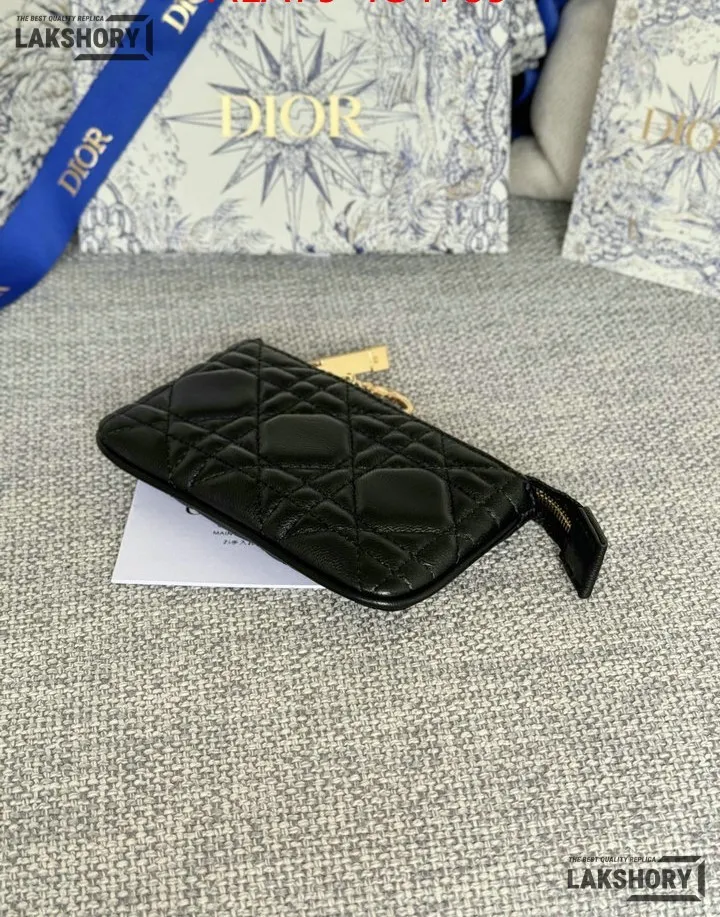 Dior 1:1 Mirror Replica Lambskin Cannage Lady Dior Zipped Key Case 7.6CM/3IN Christian Dior Replica Wallets Dior 1:1 Mirror Replica Lambskin Cannage Lady Dior Zipped Key Case 7.6CM/3IN Christian Dior Replica Wallets
