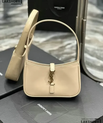 YSL 1:1 Mirror Replica Le 5 A 7 Smooth Calfskin Mini Hobo Bag 19CM/7.5IN Replica Hobo Bags