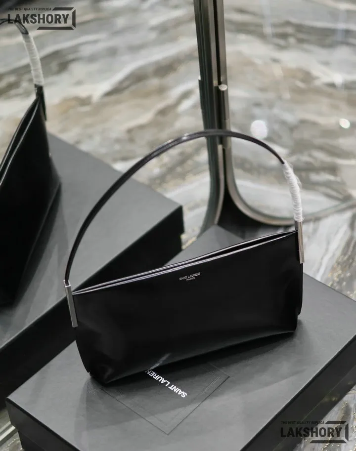YSL 1:1 Mirror Replica Brushed Small Suzanne Rigid Bag Black 28CM/11IN Replica Hobo Bags YSL 1:1 Mirror Replica Brushed Small Suzanne Rigid Bag Black 28CM/11IN Replica Hobo Bags