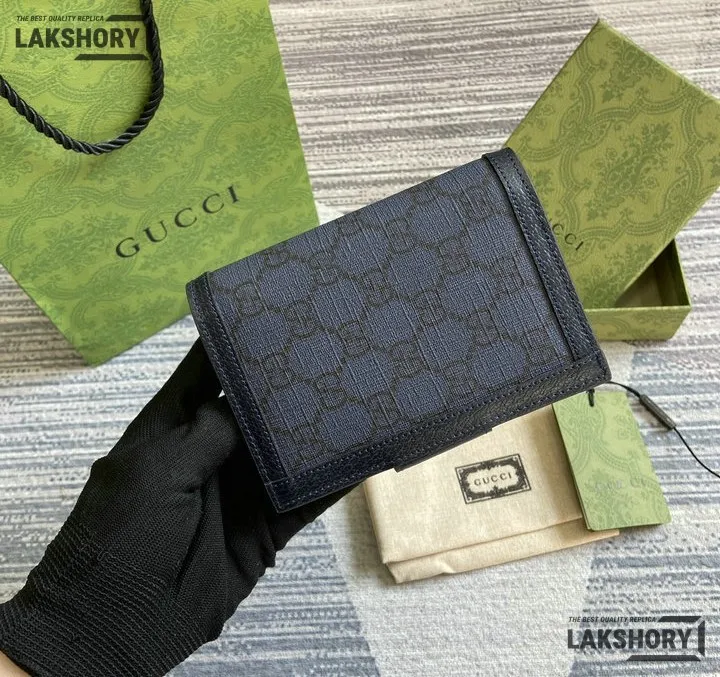 Gucci 1:1 Mirror Replica GG Web Ophidia Passport Case Navy 10.5CM/4.1IN Gucci Replica Wallets Gucci 1:1 Mirror Replica GG Web Ophidia Passport Case Navy 10.5CM/4.1IN Gucci Replica Wallets