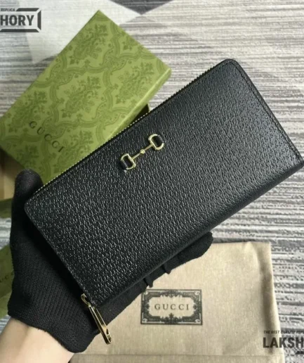 Gucci 1:1 Mirror Replica Horsebit Around Long Zipper Wallet 19.5CM/7.7IN Gucci Replica Wallets