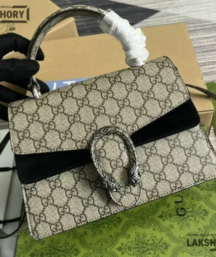 Gucci 1:1 Mirror Replica GG Monogram Small Dionysus Top Handle 24CM/9.4IN Gucci Replica Dionysus Bags