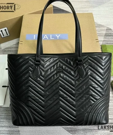 Gucci 1:1 Mirror Replica Monochrome Large GG Marmont Tote Bag 38.5CM/15.2IN Gucci Replica Marmont Bags