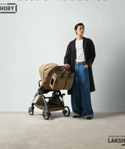 Gucci 1:1 Mirror Replica Large Changing Web Diaper Bag Beige 40CM/15.7IN Gucci Replica Ophidia Bags