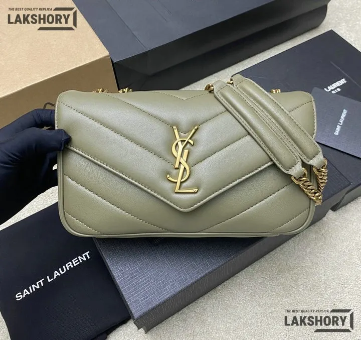 YSL 1:1 Mirror Replica Loulou Matelassé Shoulder Bag Light Sage Replica Crossbody Bags YSL 1:1 Mirror Replica Loulou Matelassé Shoulder Bag Light Sage Replica Crossbody Bags
