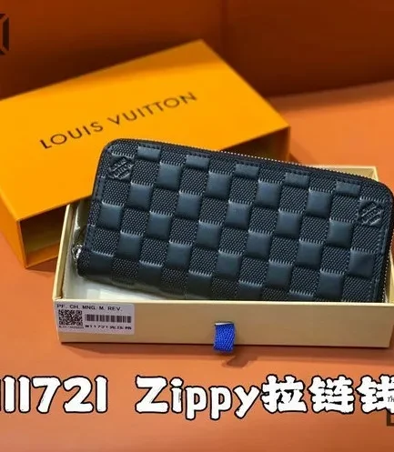 Louis Vuitton 1:1 Mirror Replica Damier Infini Zippy Wallet Vertical Black 21CM/8.3IN Louis Vuitton Replica Wallets