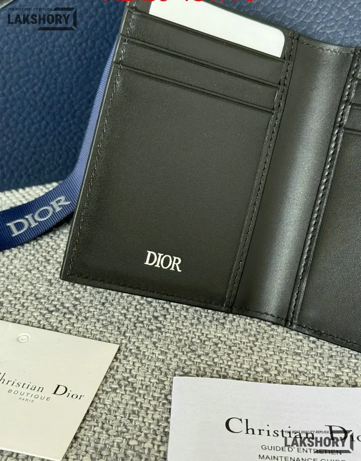 Dior 1:1 Mirror Replica CD Icon Vertical Bifold Card Holder 11.2CM/4.4IN Christian Dior Replica Wallets Dior 1:1 Mirror Replica CD Icon Vertical Bifold Card Holder 11.2CM/4.4IN Christian Dior Replica Wallets