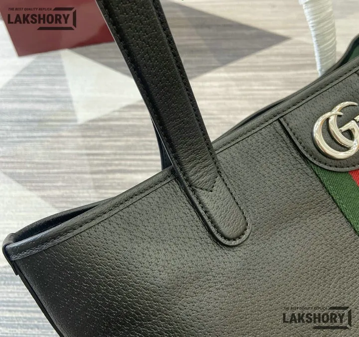 Gucci 1:1 Mirror Replica Ophidia Large Tote Bag Black Soft Leather 43CM/16.9IN Gucci Replica Ophidia Bags Gucci 1:1 Mirror Replica Ophidia Large Tote Bag Black Soft Leather 43CM/16.9IN Gucci Replica Ophidia Bags
