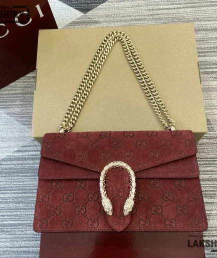 Gucci 1:1 Mirror Replica Dionysus GG Supreme Medium Shoulder Bag 27.5CM/10.8IN Gucci Replica Dionysus Bags