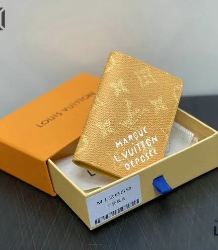 Louis Vuitton 1:1 Mirror Replica Pocket Organizer Yellow 7.5CM/3IN Louis Vuitton Replica Wallets
