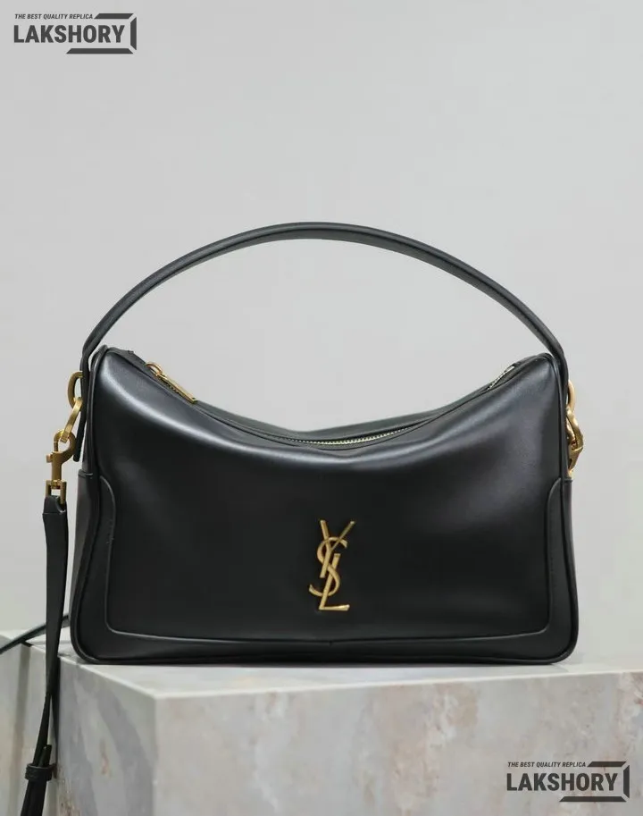YSL 1:1 Mirror Replica Camera Supple Shoulder Bag Black 28CM/11IN Replica Hobo Bags YSL 1:1 Mirror Replica Camera Supple Shoulder Bag Black 28CM/11IN Replica Hobo Bags