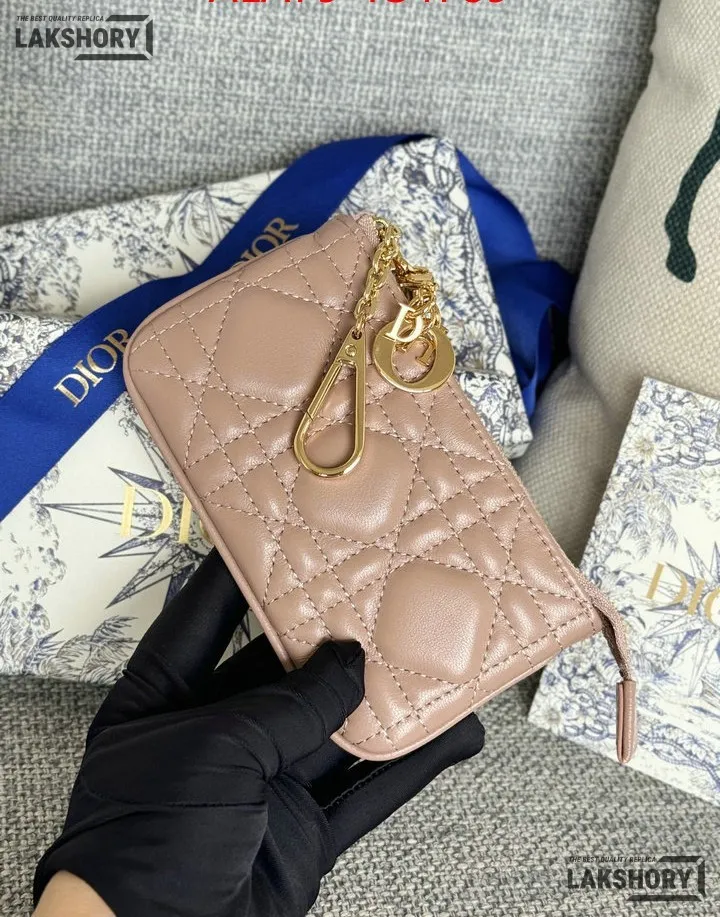 Dior 1:1 Mirror Replica Lambskin Cannage Lady Dior Zipped Key Case 7.6CM/3IN Christian Dior Replica Wallets Dior 1:1 Mirror Replica Lambskin Cannage Lady Dior Zipped Key Case 7.6CM/3IN Christian Dior Replica Wallets