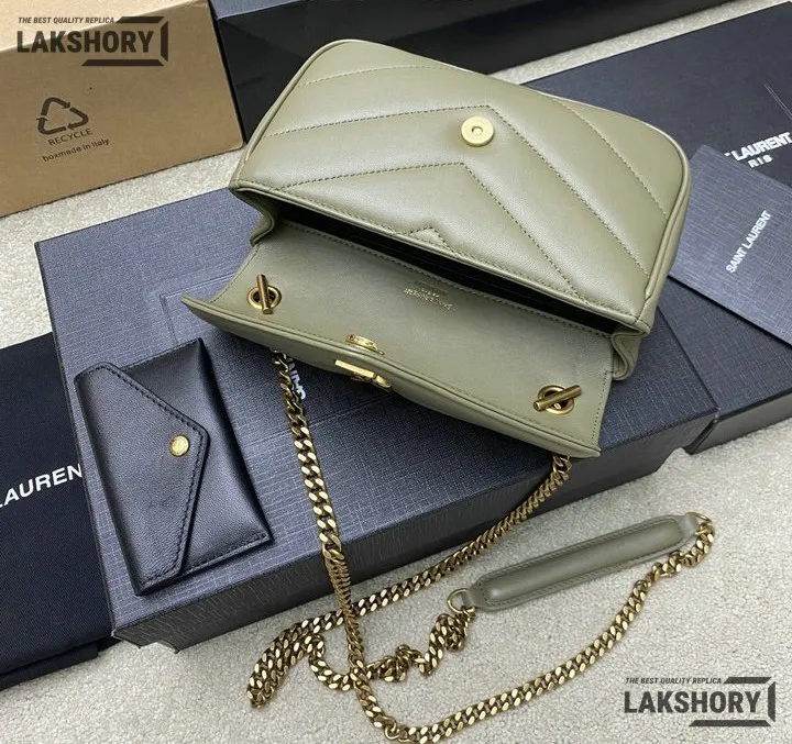 YSL 1:1 Mirror Replica Loulou Matelassé Shoulder Bag Light Sage Replica Crossbody Bags YSL 1:1 Mirror Replica Loulou Matelassé Shoulder Bag Light Sage Replica Crossbody Bags