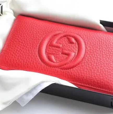 Gucci 1:1 Mirror Replica Pebbled Soho Zip Around Wallet 19CM/7.5IN Gucci Replica Wallets