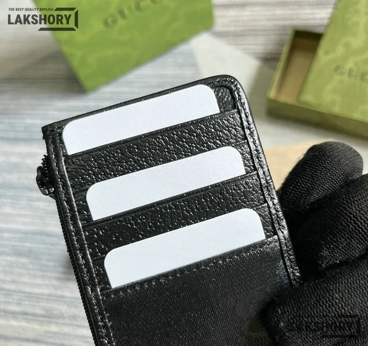 Gucci 1:1 Mirror Replica Card Holder Black GG Crystal Fabric 7.5CM/3IN Gucci Replica Wallets Gucci 1:1 Mirror Replica Card Holder Black GG Crystal Fabric 7.5CM/3IN Gucci Replica Wallets