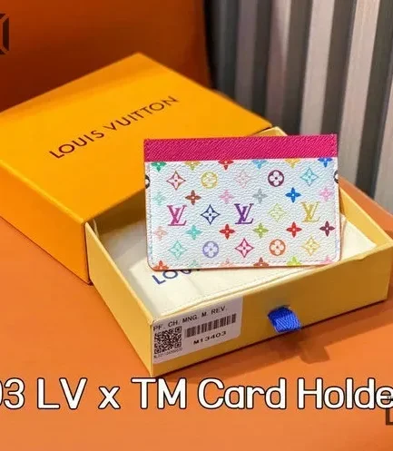 Louis Vuitton 1:1 Mirror Replica LV x TM Card Holder Monogram Canvas 7CM/2.8IN Louis Vuitton Replica Wallets