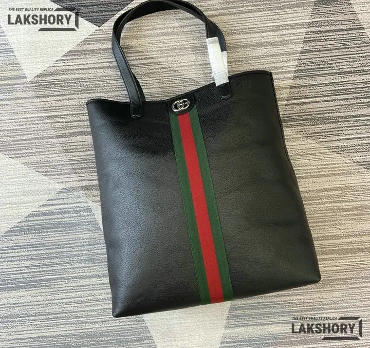 Gucci 1:1 Mirror Replica Ophidia Large Tote Bag Black Soft Leather 43CM/16.9IN Gucci Replica Ophidia Bags Gucci 1:1 Mirror Replica Ophidia Large Tote Bag Black Soft Leather 43CM/16.9IN Gucci Replica Ophidia Bags
