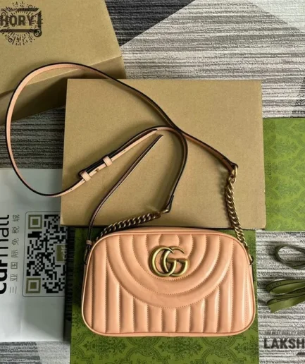 Gucci 1:1 Mirror Replica GG Marmont 2.0 Small Matelassé Camera Bag 24CM/9.4IN Gucci Replica Marmont Bags