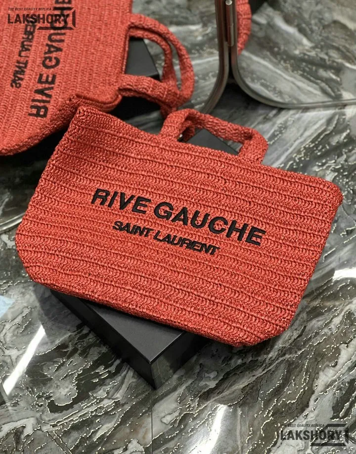 YSL 1:1 Mirror Replica Raffia Embroidered Rive Gauche Tote Bag 38CM/15IN Replica Tote Bags YSL 1:1 Mirror Replica Raffia Embroidered Rive Gauche Tote Bag 38CM/15IN Replica Tote Bags