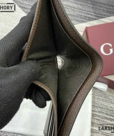 Gucci 1:1 Mirror Replica GG Men’s Floral w/ Coin Purse Wallet Blue 9CM/3.5IN Gucci Replica Wallets