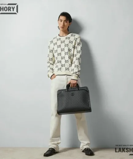 Gucci 1:1 Mirror Replica Convertible Interlocking G Patch Briefacase 40CM/15.7IN Gucci Replica Ophidia Bags