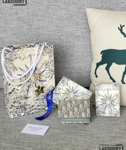 Dior 1:1 Mirror Replica Saddle Lotus Wallet Card Holder 11CM/4.3IN Christian Dior Replica Wallets