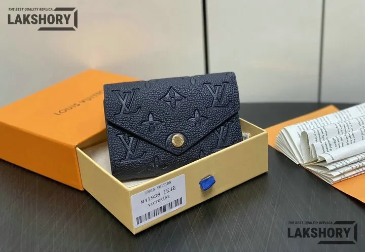 Louis Vuitton 1:1 Mirror Replica Victorine Wallet Monogram Black Navy Blue 12CM/4.7IN Louis Vuitton Replica Wallets Louis Vuitton 1:1 Mirror Replica Victorine Wallet Monogram Black Navy Blue 12CM/4.7IN Louis Vuitton Replica Wallets