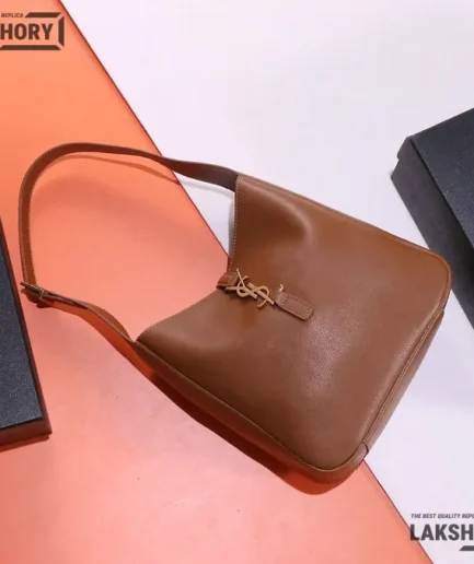 YSL 1:1 Mirror Replica Small Smooth Calfskin Le 5 A 7 Soft Hobo 23CM/9.1IN Replica Hobo Bags