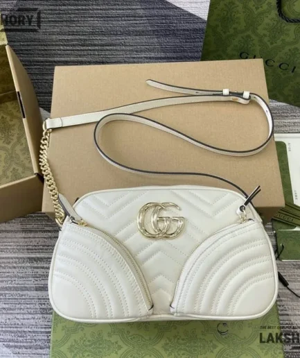 Gucci 1:1 Mirror Replica Small GG Marmont Leather Camera Bag 24.5CM/9.6IN Gucci Replica Marmont Bags
