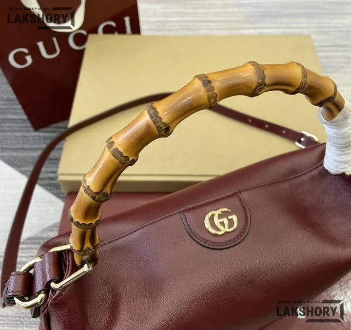 Gucci 1:1 Mirror Replica Diana Medium Shoulder Bag Rosso Red 30CM/11.8IN Gucci Replica Bamboo Bags Gucci 1:1 Mirror Replica Diana Medium Shoulder Bag Rosso Red 30CM/11.8IN Gucci Replica Bamboo Bags