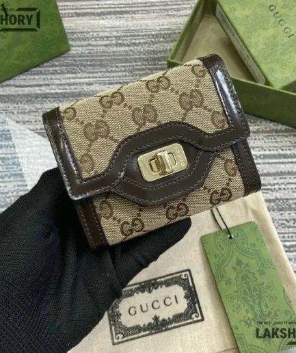 Gucci 1:1 Mirror Replica Monogram Sukey Card Case Wallet 12CM/4.7IN Gucci Replica Wallets