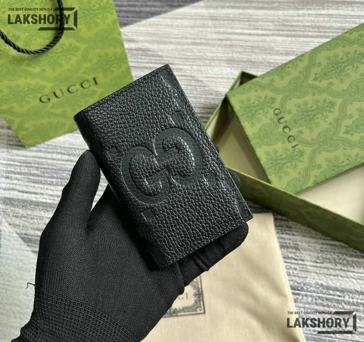 Gucci 1:1 Mirror Replica Leather Jumbo GG Card Case 7.5CM/3IN Gucci Replica Wallets Gucci 1:1 Mirror Replica Leather Jumbo GG Card Case 7.5CM/3IN Gucci Replica Wallets