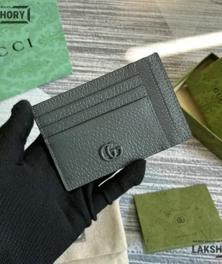 Gucci 1:1 Mirror Replica GG Marmont 10 Card Slots Case Grey 8CM/3.1IN Gucci Replica Wallets