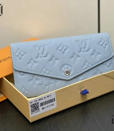 Louis Vuitton 1:1 Mirror Replica Sarah Wallet Monogram Empreinte Leather 19CM/7.5IN Louis Vuitton Replica Wallets
