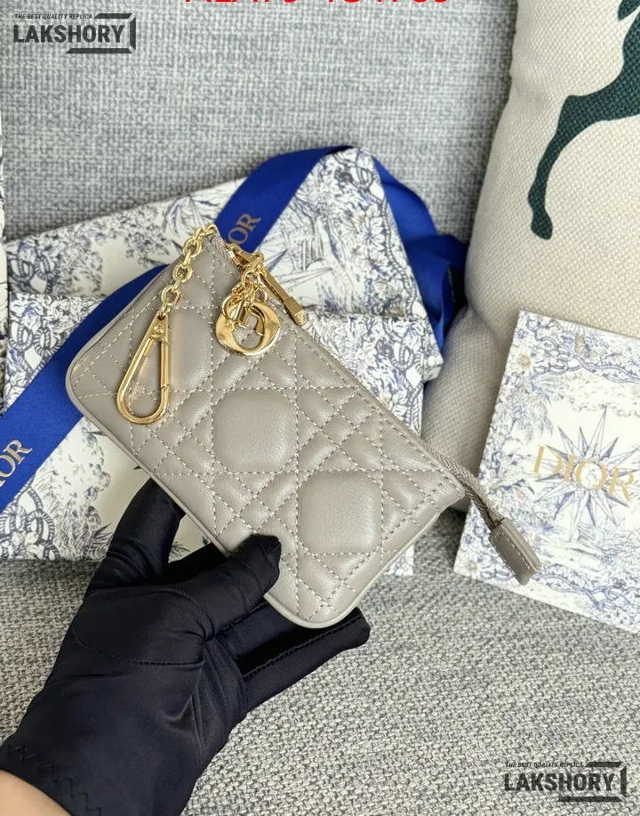 Dior 1:1 Mirror Replica Lambskin Cannage Lady Dior Zipped Key Case 7.6CM/3IN Christian Dior Replica Wallets Dior 1:1 Mirror Replica Lambskin Cannage Lady Dior Zipped Key Case 7.6CM/3IN Christian Dior Replica Wallets