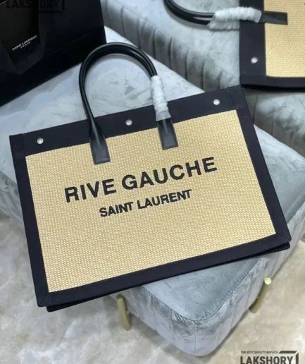 YSL 1:1 Mirror Replica Large Rive Gauche Raffia Tote Bag 48CM/18.9IN Replica Tote Bags