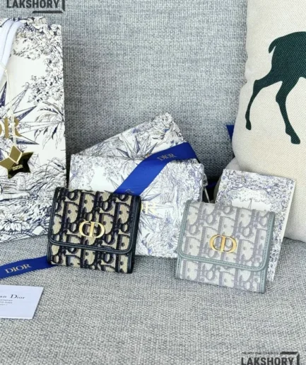 Dior 1:1 Mirror Replica Oblique 30 Montaigne Lotus Wallet 10CM/3.9IN Christian Dior Replica Wallets