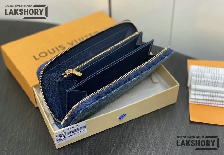 Louis Vuitton 1:1 Mirror Replica Monogram Denim Zippy Wallet NM Blue 19.5CM/7.7IN Louis Vuitton Replica Wallets Louis Vuitton 1:1 Mirror Replica Monogram Denim Zippy Wallet NM Blue 19.5CM/7.7IN Louis Vuitton Replica Wallets