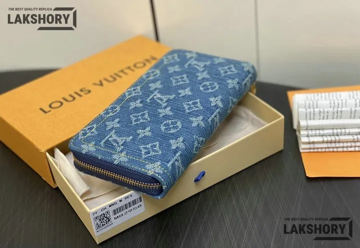 Louis Vuitton 1:1 Mirror Replica Monogram Denim Zippy Wallet NM Blue 19.5CM/7.7IN Louis Vuitton Replica Wallets Louis Vuitton 1:1 Mirror Replica Monogram Denim Zippy Wallet NM Blue 19.5CM/7.7IN Louis Vuitton Replica Wallets