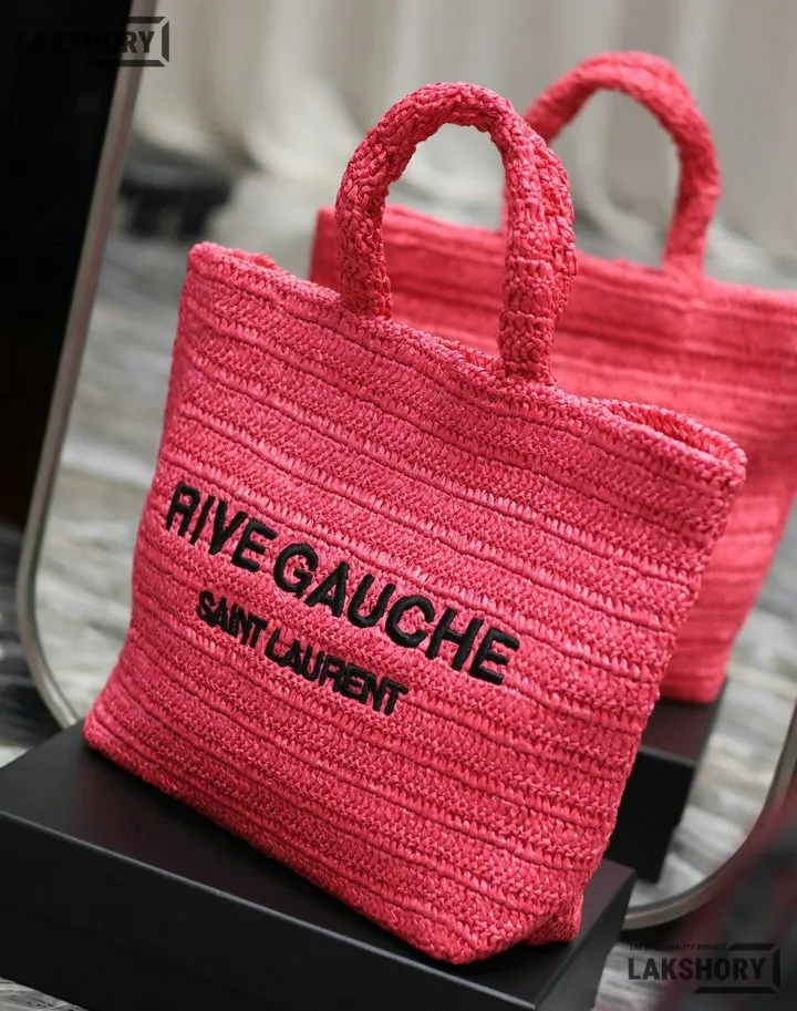 YSL 1:1 Mirror Replica Raffia Embroidered Rive Gauche Tote Bag 38CM/15IN Replica Tote Bags YSL 1:1 Mirror Replica Raffia Embroidered Rive Gauche Tote Bag 38CM/15IN Replica Tote Bags